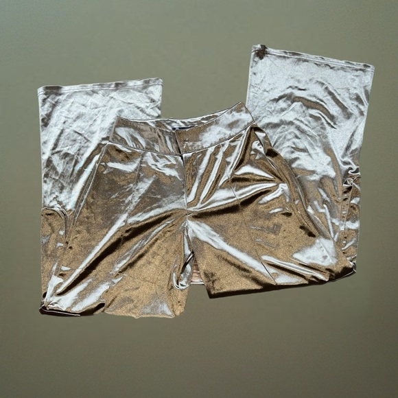 Anthropologie Metallic Satin Trousers - Picture 2 of 4